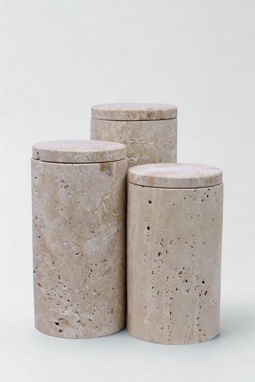 Petra Canisters - Behälterset aus massivem Travertin
