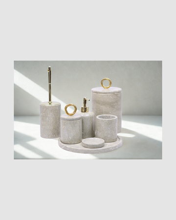 Verde – 7-teiliges Badset aus grünem Marmor