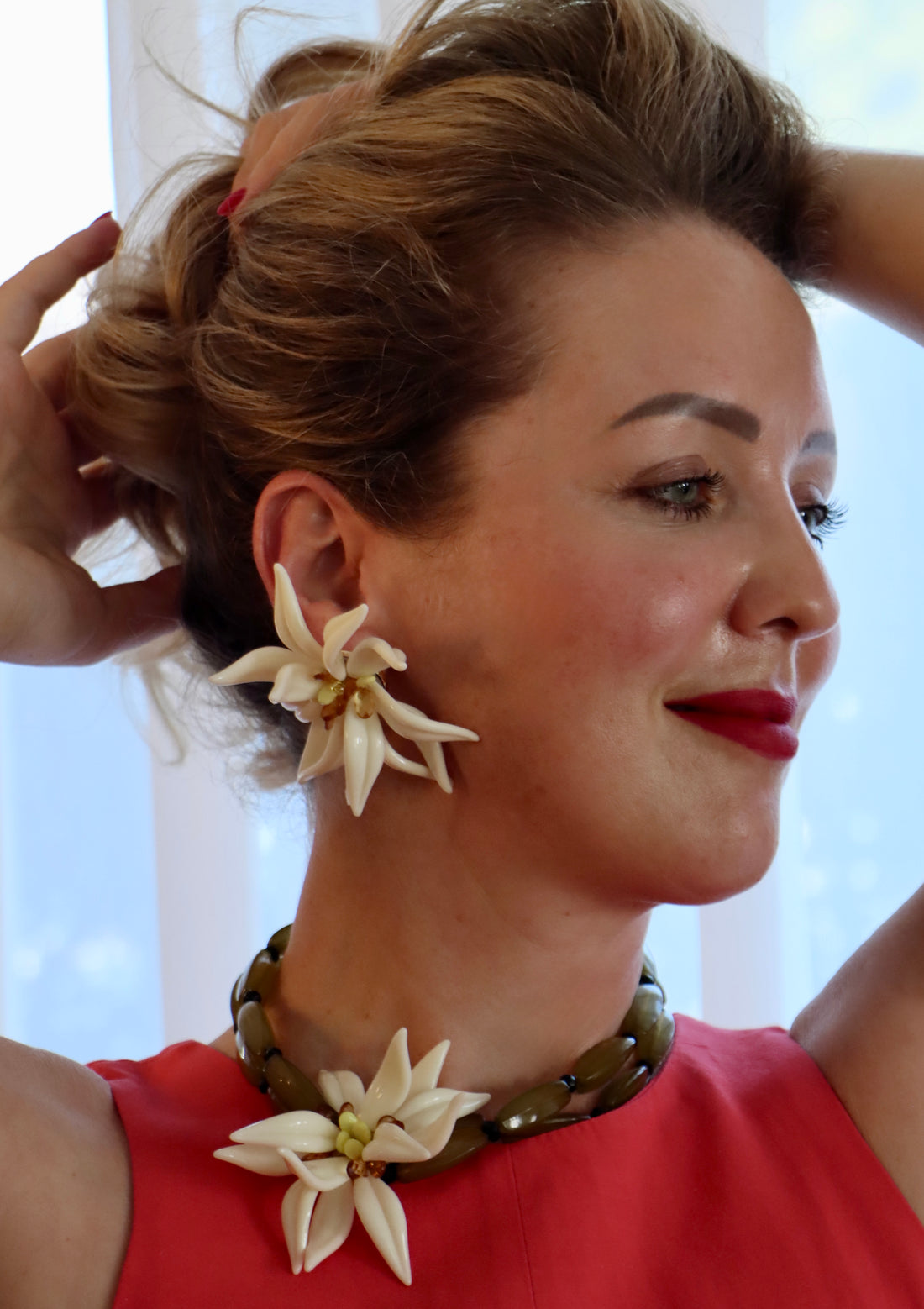 Alpine Bloom Schmuckset - Edelweiss Kette und Ohrringe