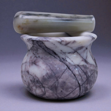 Violett Elegance - Mörser aus massivem Marmor