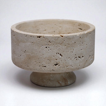 Lunaris - Schale aus massivem Travertin