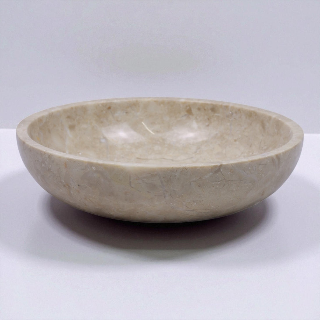 Luno Aurea - Schale aus massivem beigem Marmor