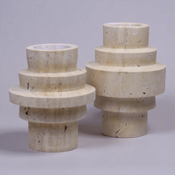 Terra Stairs - Vasenset aus massivem Travertin