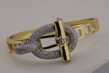 Industrial Chic Gold & Pave Bangle