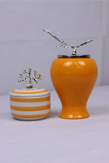 Nature Icons Duo - Sunset Orange (Silver)