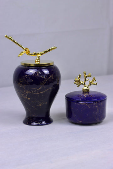 Nature Icons Duo - Deep Blue Marble (Gold)
