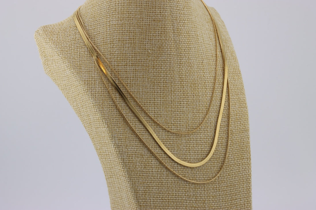 Golden Elegance: Triple Layer Necklace
