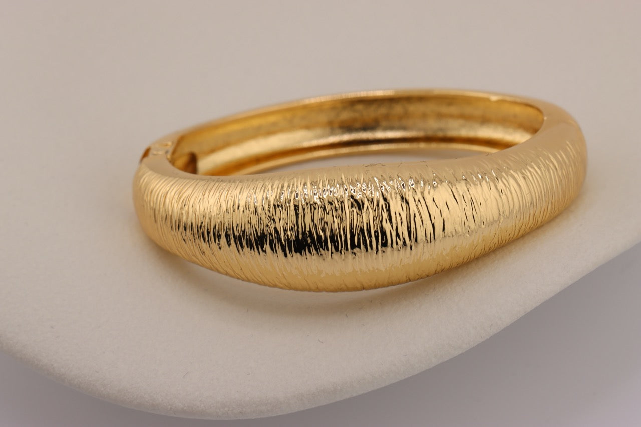 "Textured Gold Elegance Bracelet"