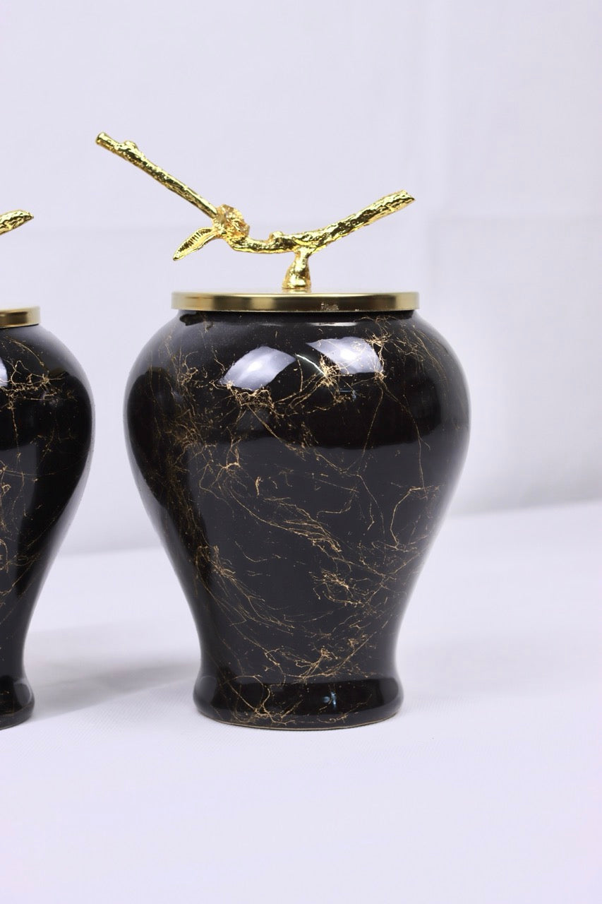 Golden Duo - Black Marble Elegance