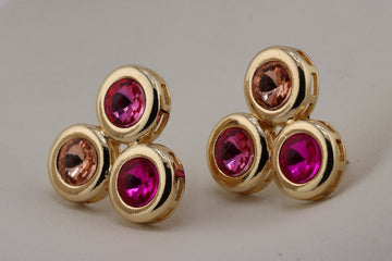 Eternal Elegance: Ruby and Topaz Studs