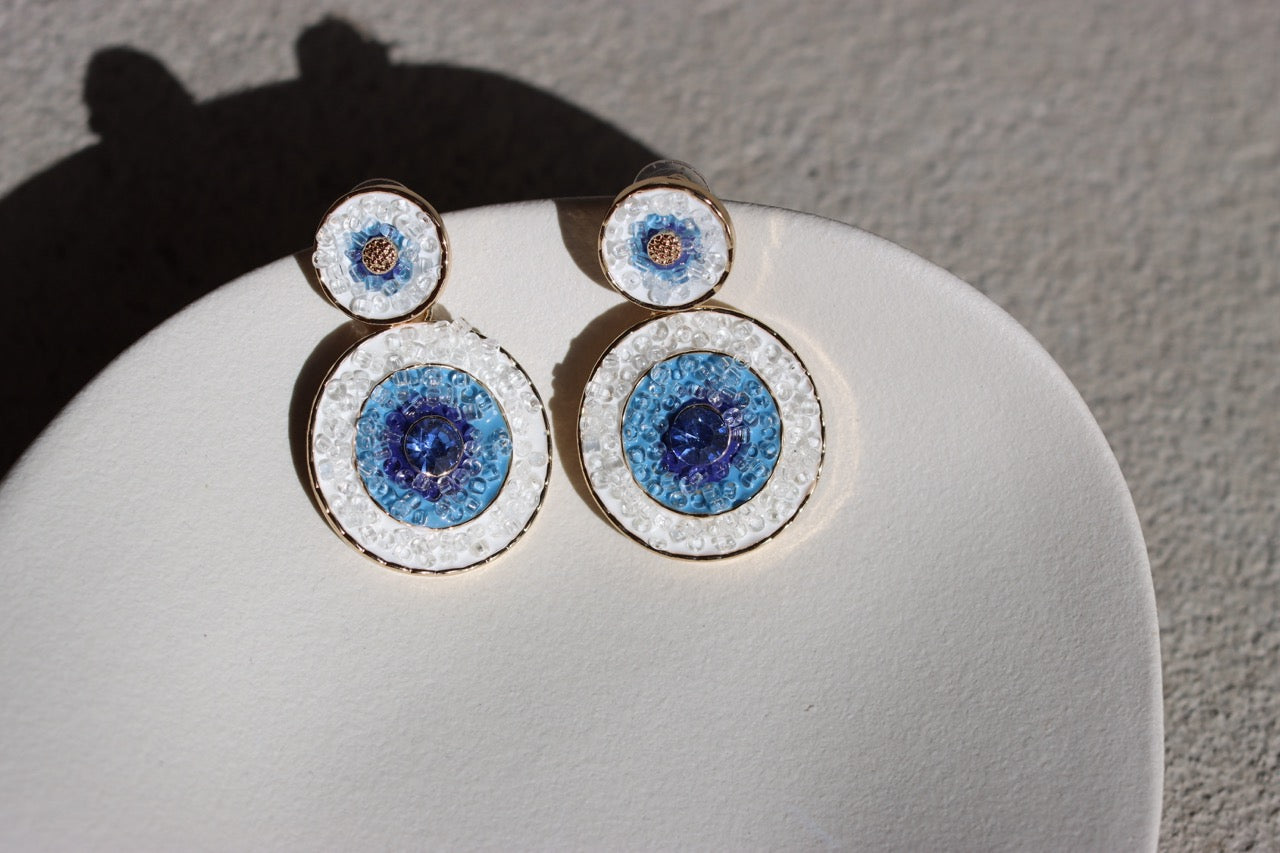 Blue Aura - Ohrstekcer mit Blue Eye & Kristallakzent