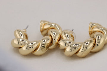 Gold Luxe Twist Hoops