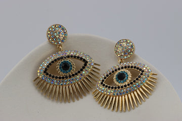 Glimmering Blue Eye Earrings