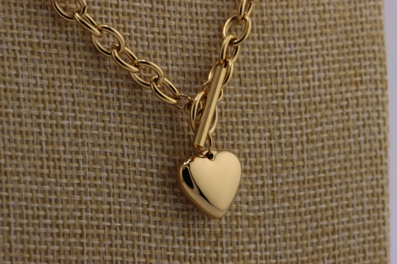 Golden Heart Embrace Necklace