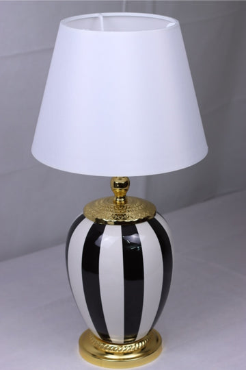 Monaco Noir – Classic striped lamps in a set of 2