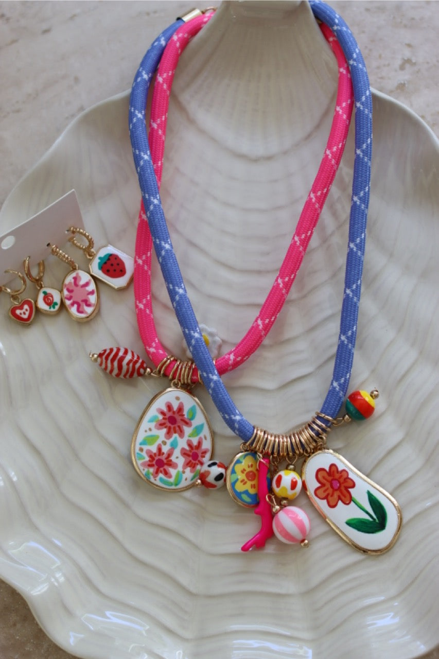 Candy Garden Schmuckset - Bunte Kordeln & Emaile Anhänger