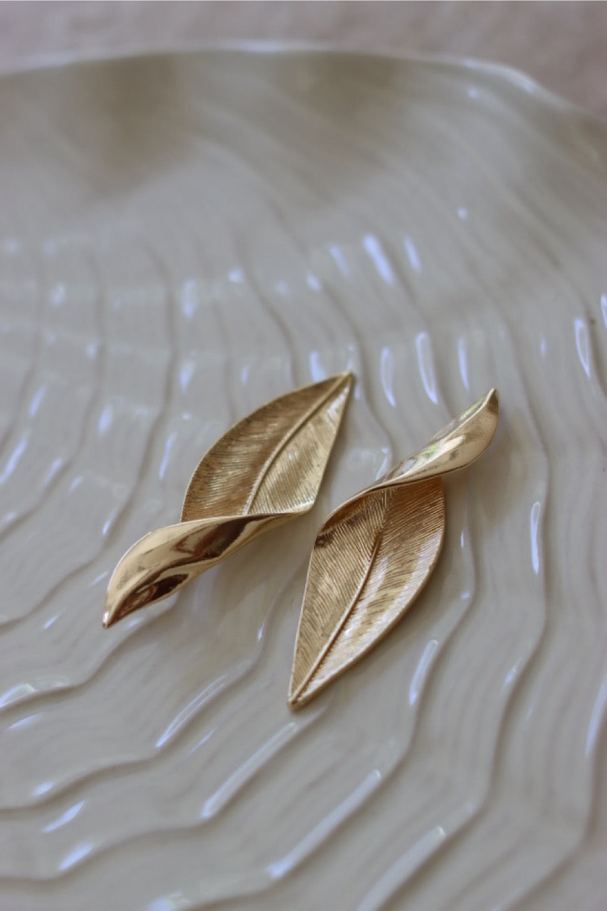 Sunset Net Schmuckset - Netz Kette und Goldblatt Ohrringe