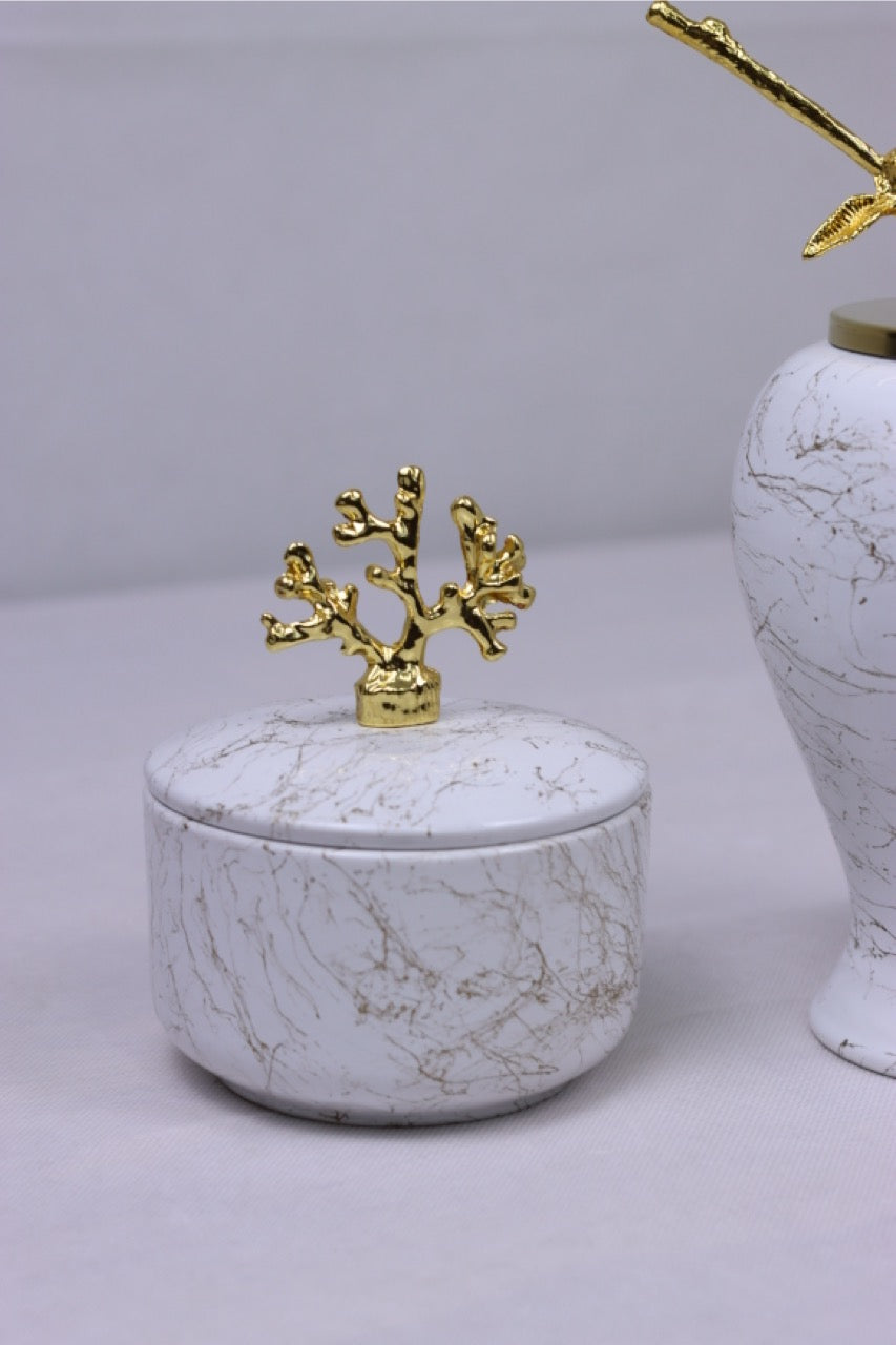 Nature Icons Duo - White Marble (Gold)
