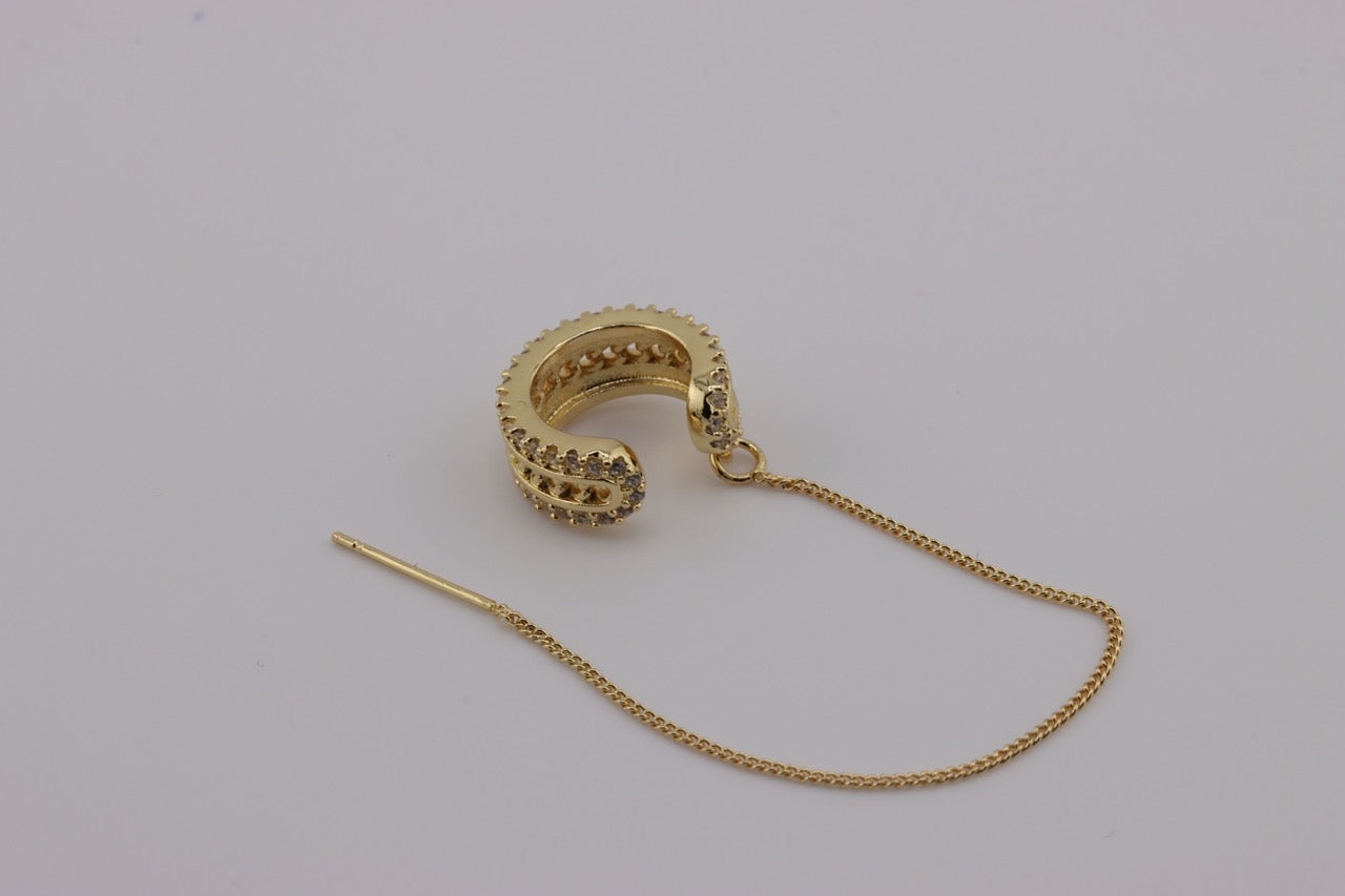 Spiral Drop Gold Ear Cuff