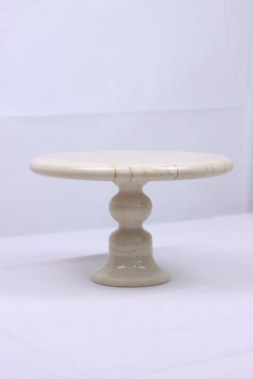 Alba Pedestal - Beige Marble
