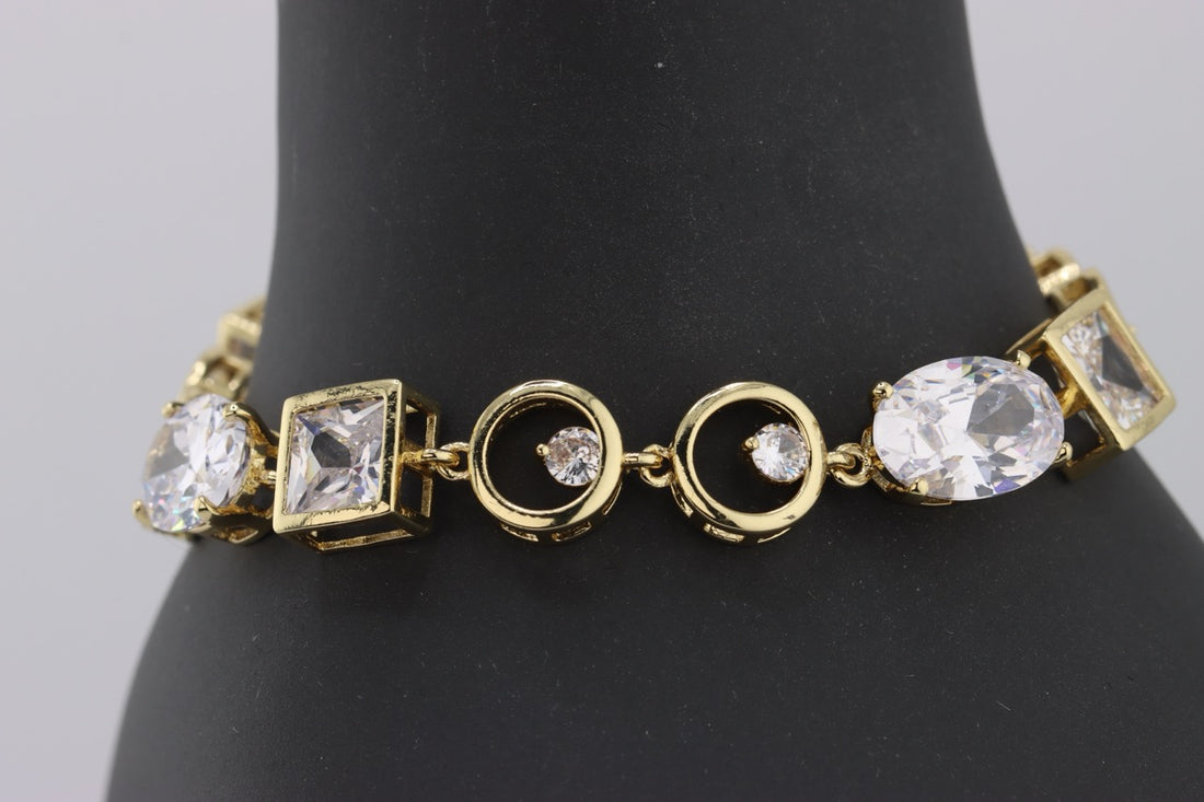 "Golden Harmony: Radiant Elegance Stony 
Bracelet"