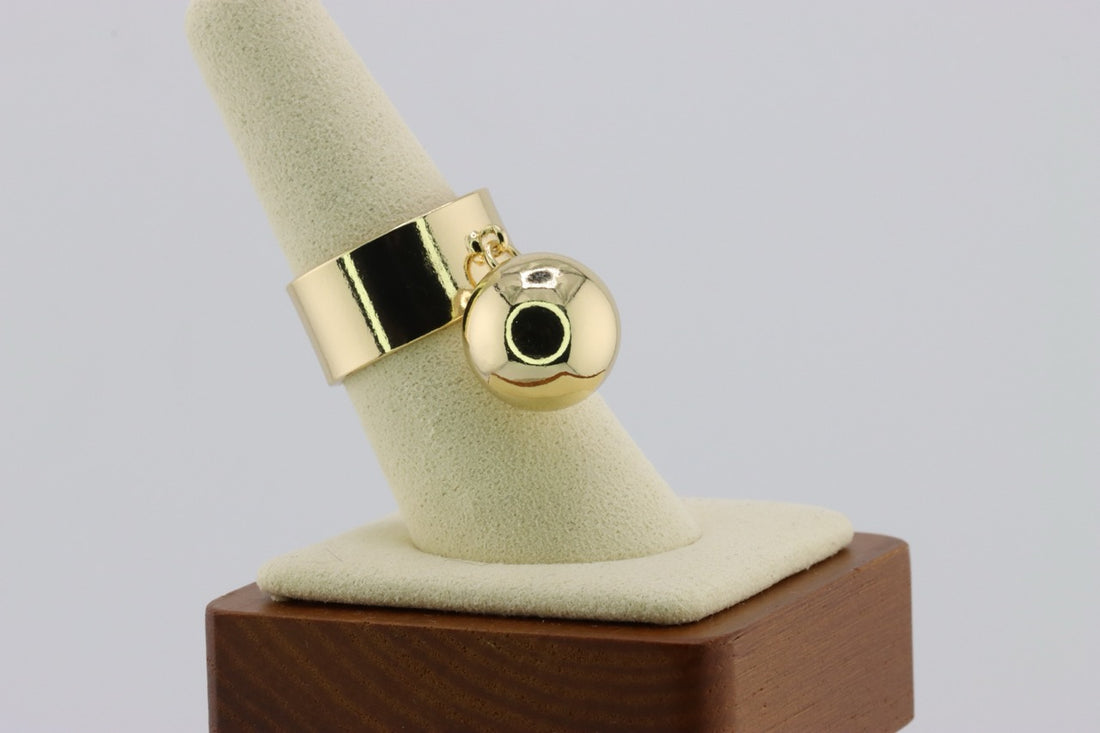 Golden Sphere Elegance Ring