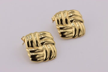 Golden Luxe Weave Studs