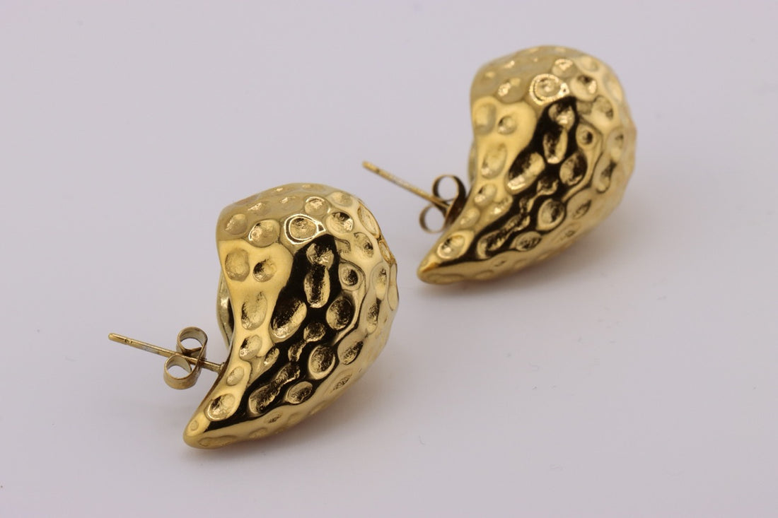 Golden Ripples: Textured Elegance Earrings