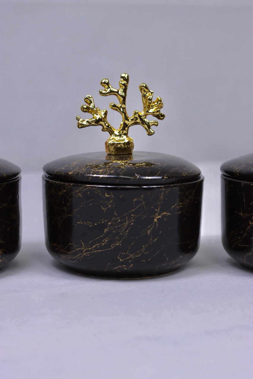 Coral Charm - Black Marble