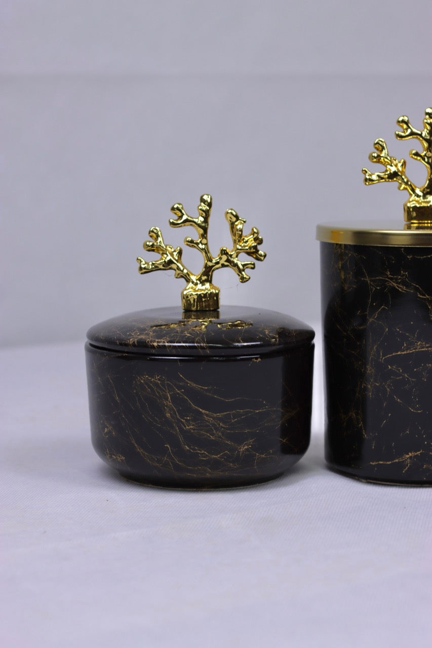 Coralia Duo - Obsidian Marble