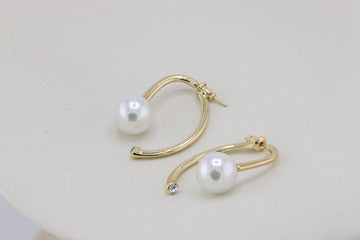 Delicate Double Pearl Drop Earrings