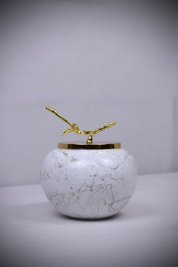 Golden Harmony - White Marble