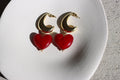 Moon Love - Statement Ohrringe mit Halbmond & Herz
