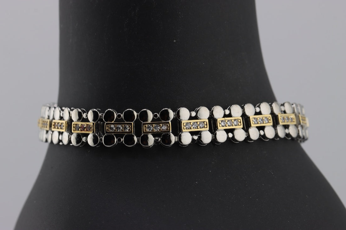 "Majestic Dual-Tone Elegance Bracelet"
