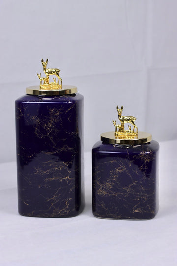 Forest Grace - Ceramic tin set with deer figurine