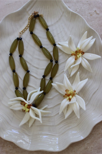 Alpine Bloom Schmuckset - Edelweiss Kette und Ohrringe