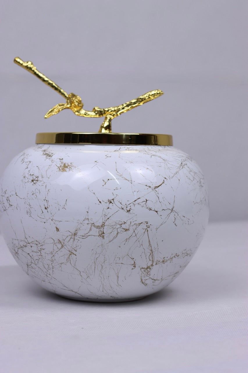 Golden Harmony - White Marble
