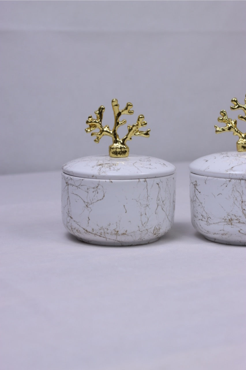 Coral Charm - White Marble