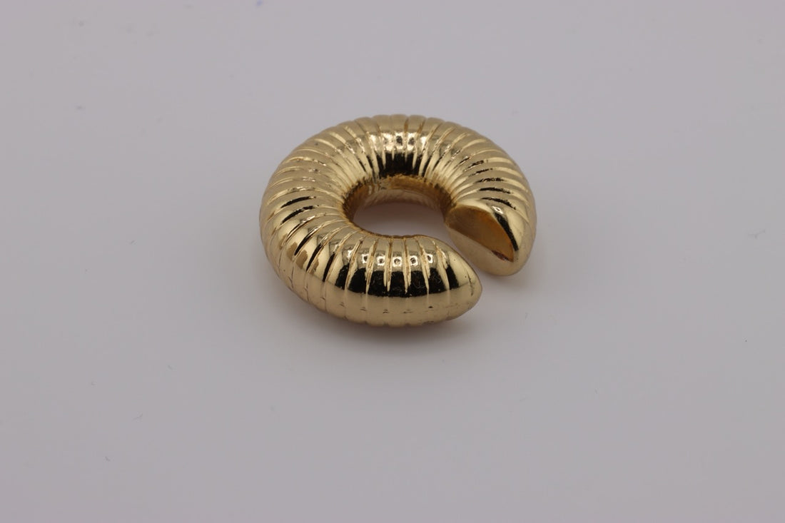 "Golden Serpentine Spiral Ear Cuff"