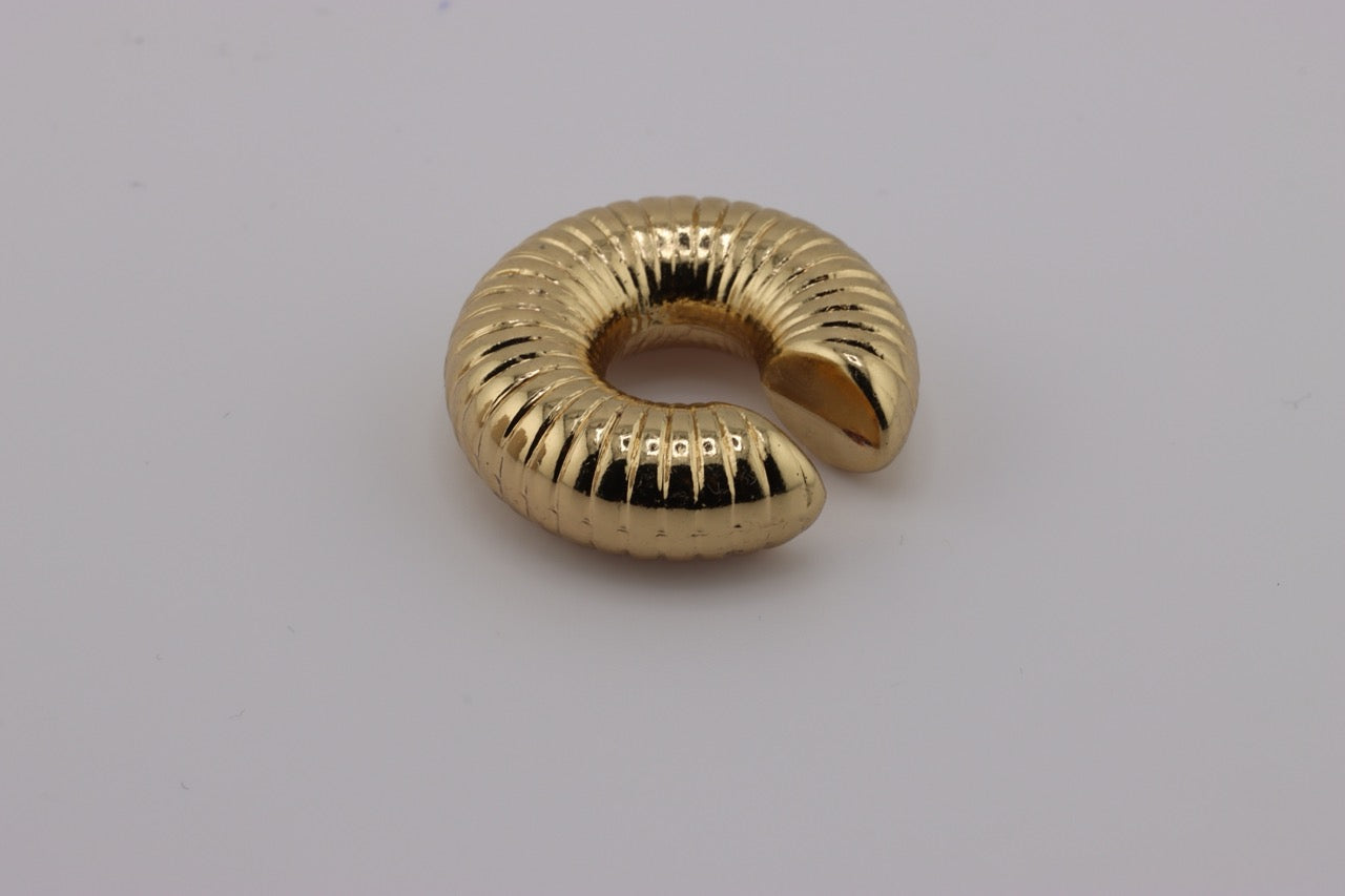 "Golden Serpentine Spiral Ear Cuff"