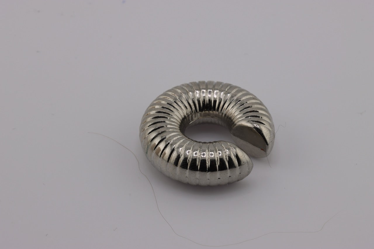 "Silver Serpentine Spiral Ear Cuff"