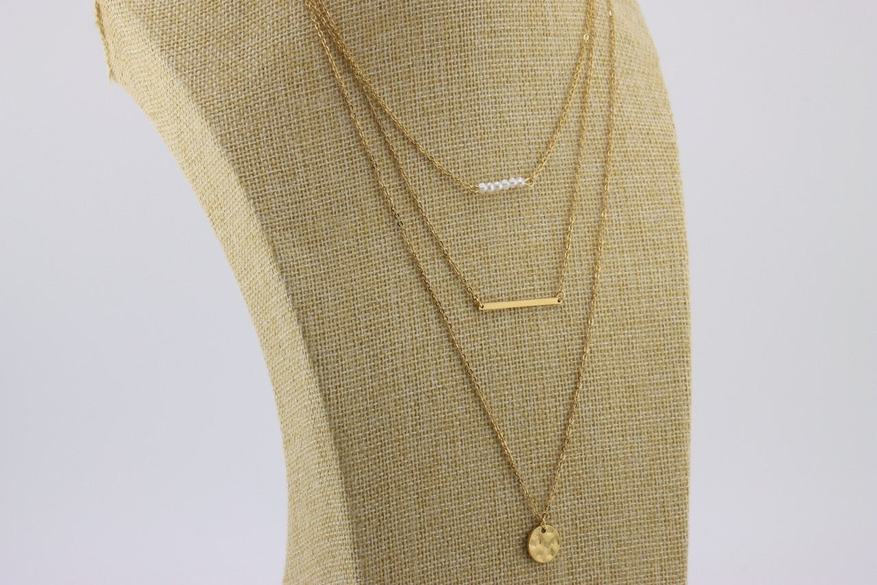 Golden Layers Pearls Necklace