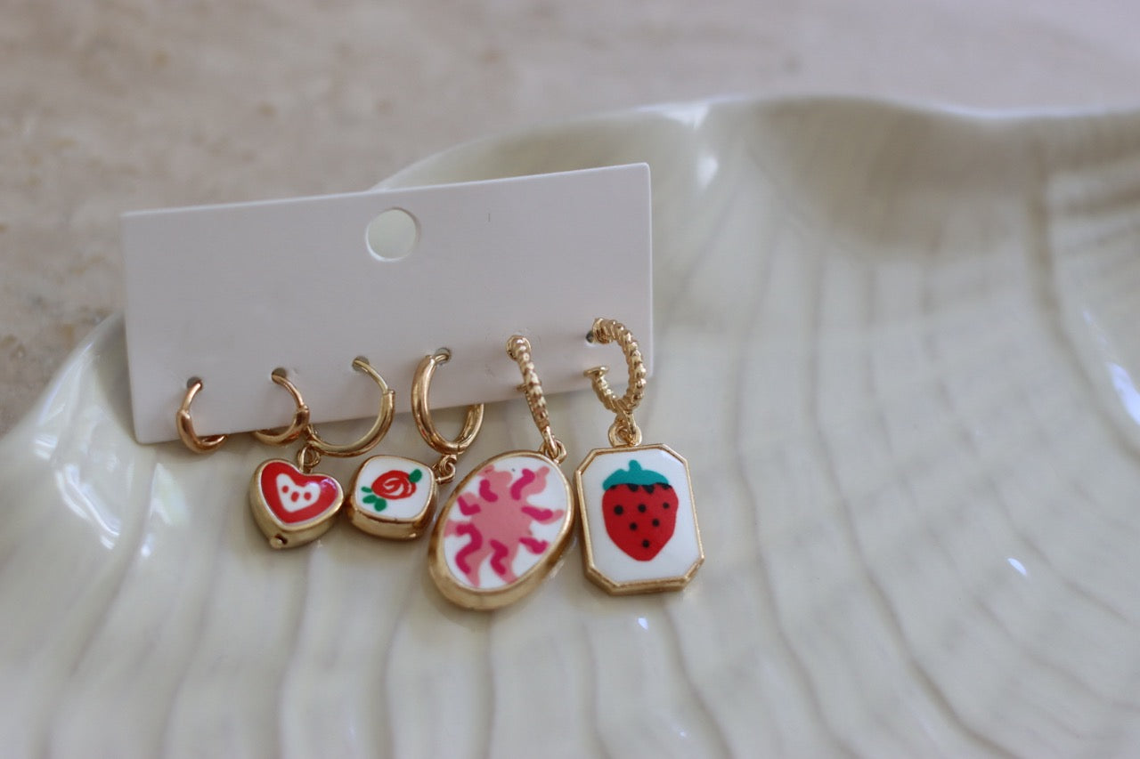 Candy Garden Schmuckset - Bunte Kordeln & Emaile Anhänger