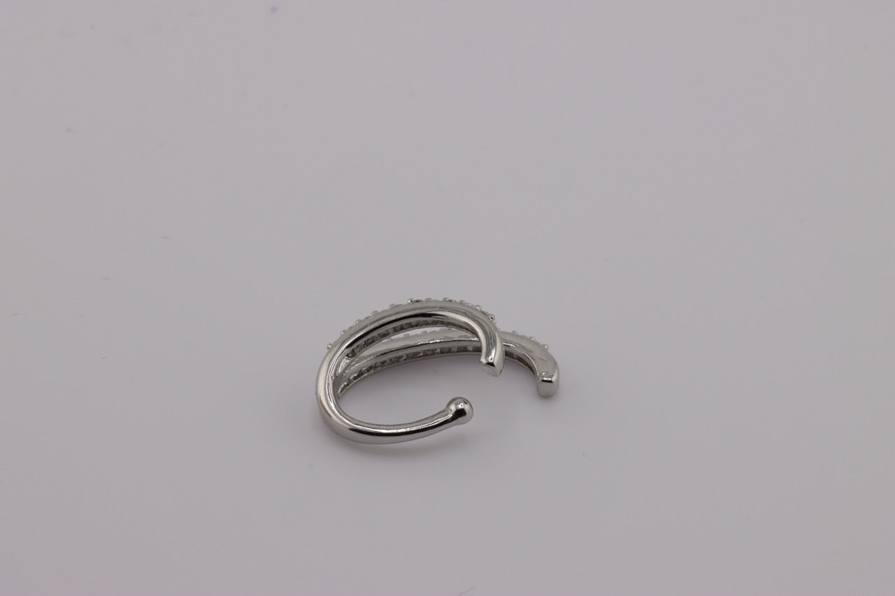 "Silver Crescent Ear Cuff"