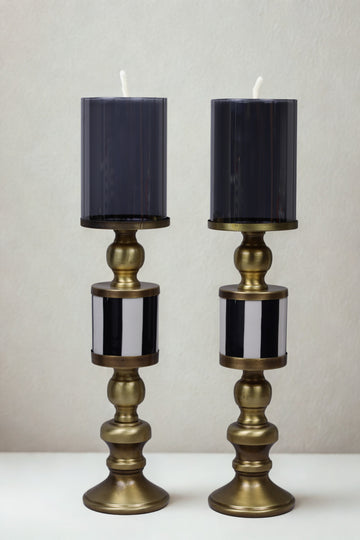 Colonnes de Minuit – Lanterns on antique base (set of 2)
