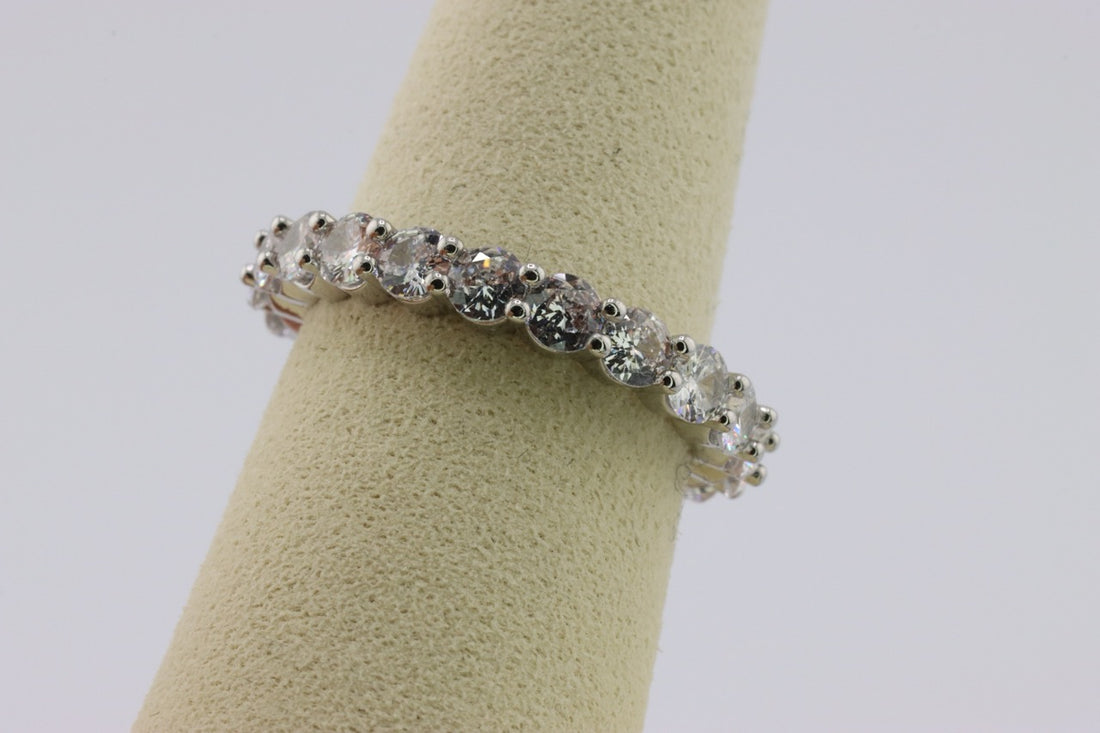 Infinity Silver Radiant Eternity Ring