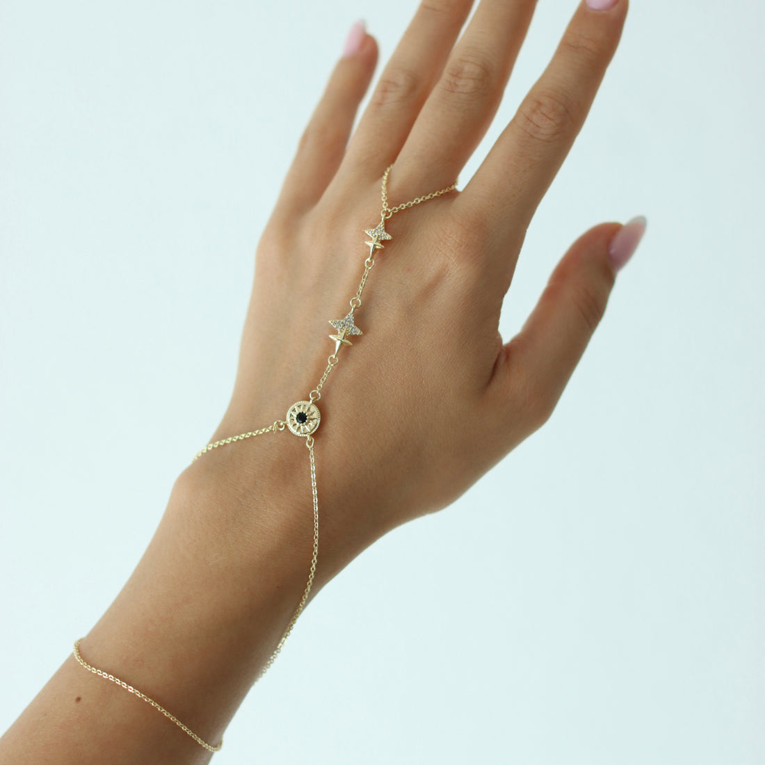 Handkette Damen – Sternmotiv mit Kreiselement