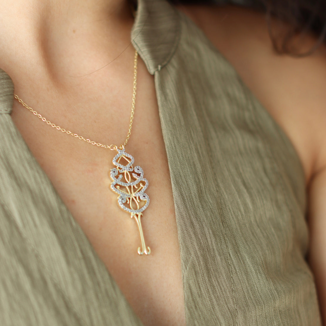 Halskette Damen – Key to Love mit Zirkonia