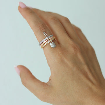 Ring Damen – Sicherheitsnadel Design mit Zirkonia