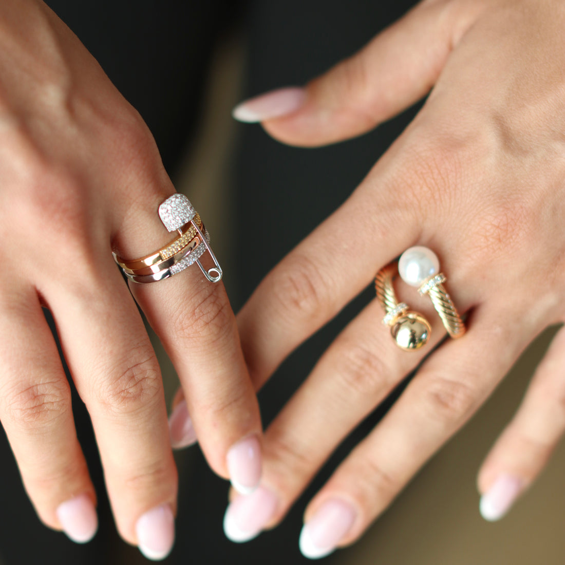 Ring Damen – Sicherheitsnadel Design mit Zirkonia